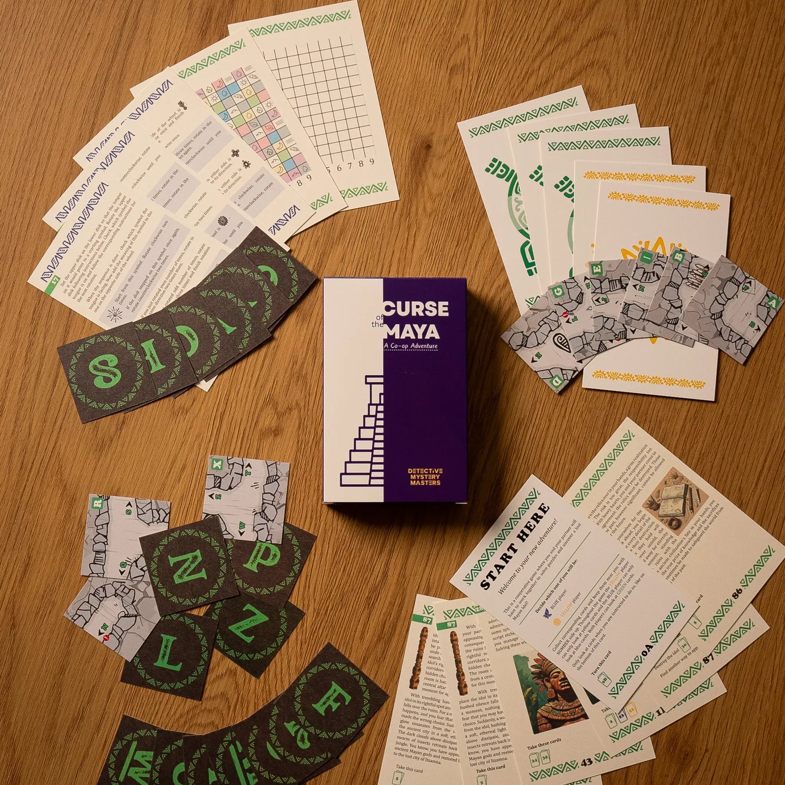 CURSE of the Maya box - a 2-player cooperative mystery game perfect for date nights and relationship building.