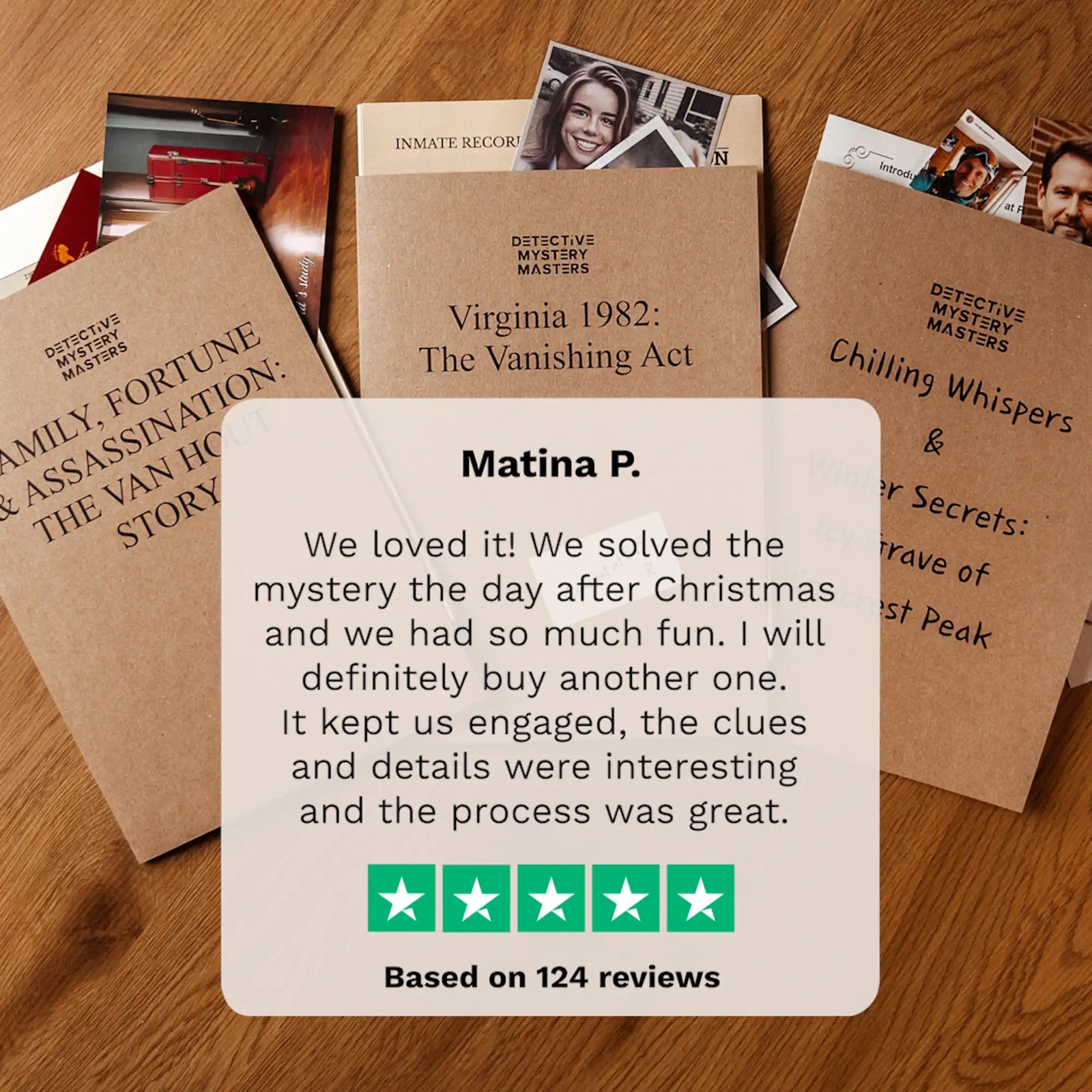 Family solving mysteries with the Ultimate 3-in-1 Detective Mystery Gift Set - Fun Christmas Gift for Group Play