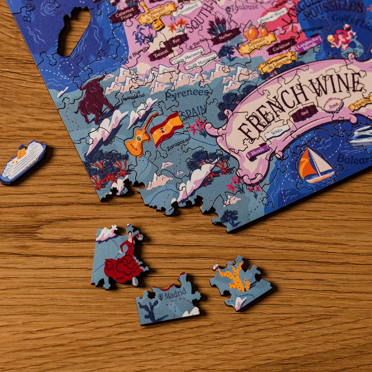 Fade‑proof UV inks and scratch‑resistant finish on birch wooden puzzle.